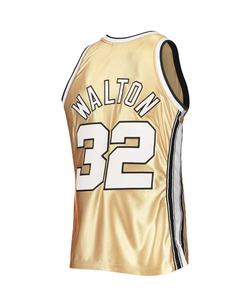 Men's Mitchell & Ness Bill Walton Gold Portland Trail Blazers 75th Anniversary 1976-77 Hardwood Classics Swingman Jersey