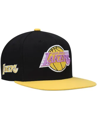 Men's Mitchell & Ness Black and Gold Los Angeles Lakers Hardwood Classics Snapback Hat