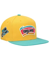 Men's Mitchell & Ness Yellow San Antonio Spurs Hardwood Classics Snapback Hat