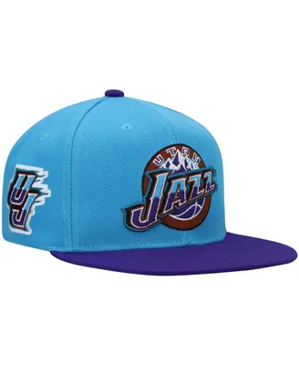 Men's Mitchell & Ness Light Blue and Purple Utah Jazz Hardwood Classics Snapback Hat