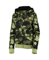 Women's New Era Green Boston Red Sox 2022 Mlb Armed Forces Day Camo Full-Zip Hoodie