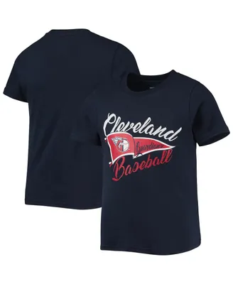 Big Girls Navy Cleveland Guardians Team Fly The Flag T-shirt