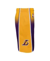 Big Boys Mitchell & Ness Gold, Purple Los Angeles Lakers 2009/10 Hardwood Classics Fadeaway Reload 3.0 Swingman Shorts