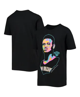 Big Boys Zion Williamson Black New Orleans Pelicans Artist Series T-shirt