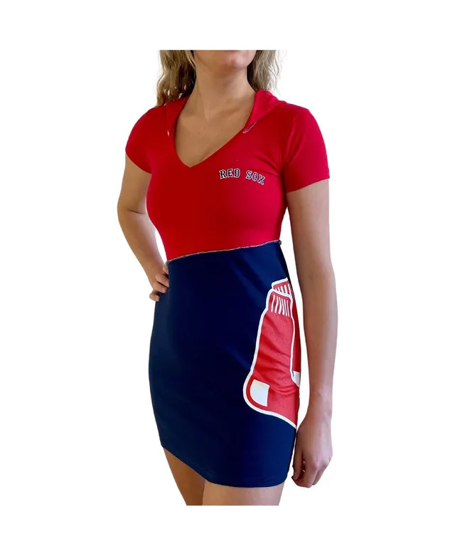 Refried Apparel Women's Red and Navy Boston Red Sox Hoodie Dress - Macy's