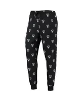 Men's The Wild Collective Black Brooklyn Nets Allover Logo Jogger Pants