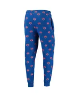 Men's The Wild Collective Royal New York Knicks Allover Logo Jogger Pants