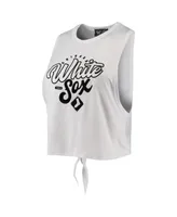 Women's The Wild Collective White Chicago Sox Open Back Twist-Tie Tank Top