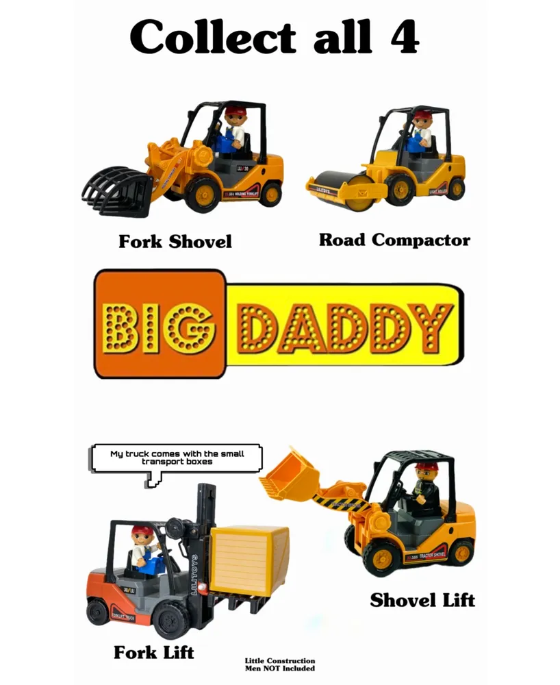 Big Daddy Trucks Combo Series with 4 Light Weight Construction Tractor Trailers