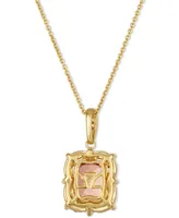 Le Vian Peach Morganite (1-1/2 ct. t.w.) & Diamond (1/4 ct. t.w.) 20" Adjustable Pendant Necklace in 14k Gold