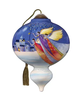 Ne'Qwa Art 7221106 Angels We Have Heard on High Hand-Painted Blown Glass Ornament
