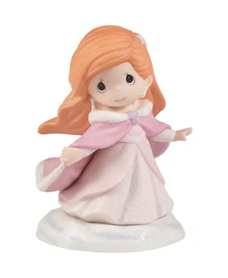 Precious Moments 221040 Disney Ariel Bundled Up and Ready for Adventure Bisque Porcelain Figurine