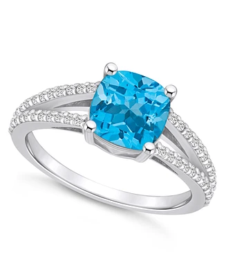 Macy's Blue Topaz and Diamond Accent Ring 14K Gold