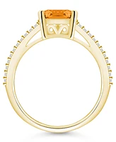 Macy's Citrine and Diamond Accent Ring 14K Yellow Gold