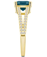 Macy's London Blue Topaz and Diamond Accent Ring 14K Yellow Gold