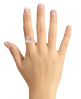 Macy's Morganite and Diamond Accent Halo Ring 14K Rose Gold