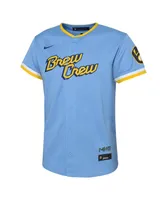 Toddler Boys and Girls Nike Christian Yelich Powder Blue Milwaukee Brewers City Connect Replica Player Jersey