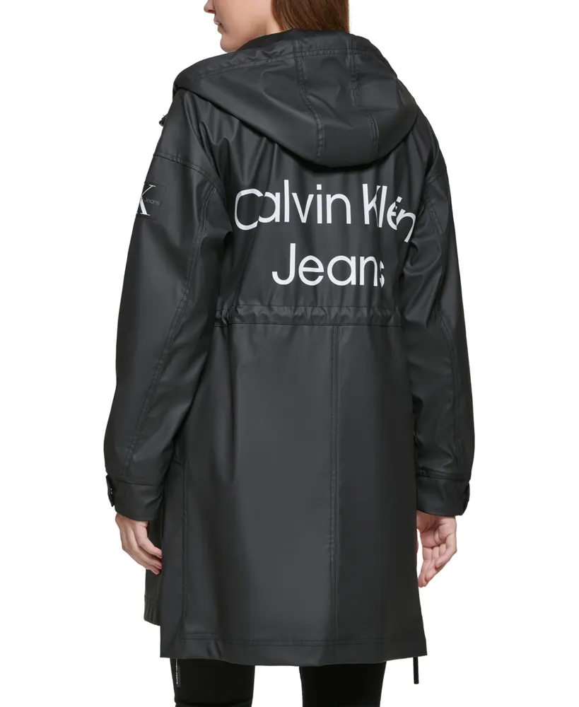 Calvin Klein Jeans Women's Master Jeans Logo Hooded Raincoat