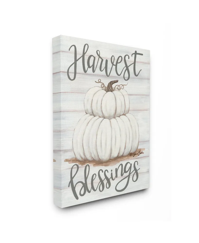 Stupell Industries Farm Fresh Harvest Blessing Sign White Pumpkins Art, 16" x 20" - Multi