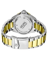 Gevril Men's Wallstreet Swiss Automatic Two-Tone Stainless Steel Bracelet Watch 43mm - Silver