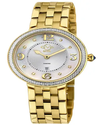 Gevril Women's Verona Swiss Quartz Gold-Tone Stainless Steel Bracelet Watch 37mm - Silver