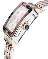 Gevril Women's Bari Tortoise Swiss Quartz Two-Tone Stainless Steel Bracelet Watch 34mm - Silver