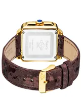 Gevril Women's Bari Tortoise Swiss Quartz Italian Leather Strap Watch 34mm