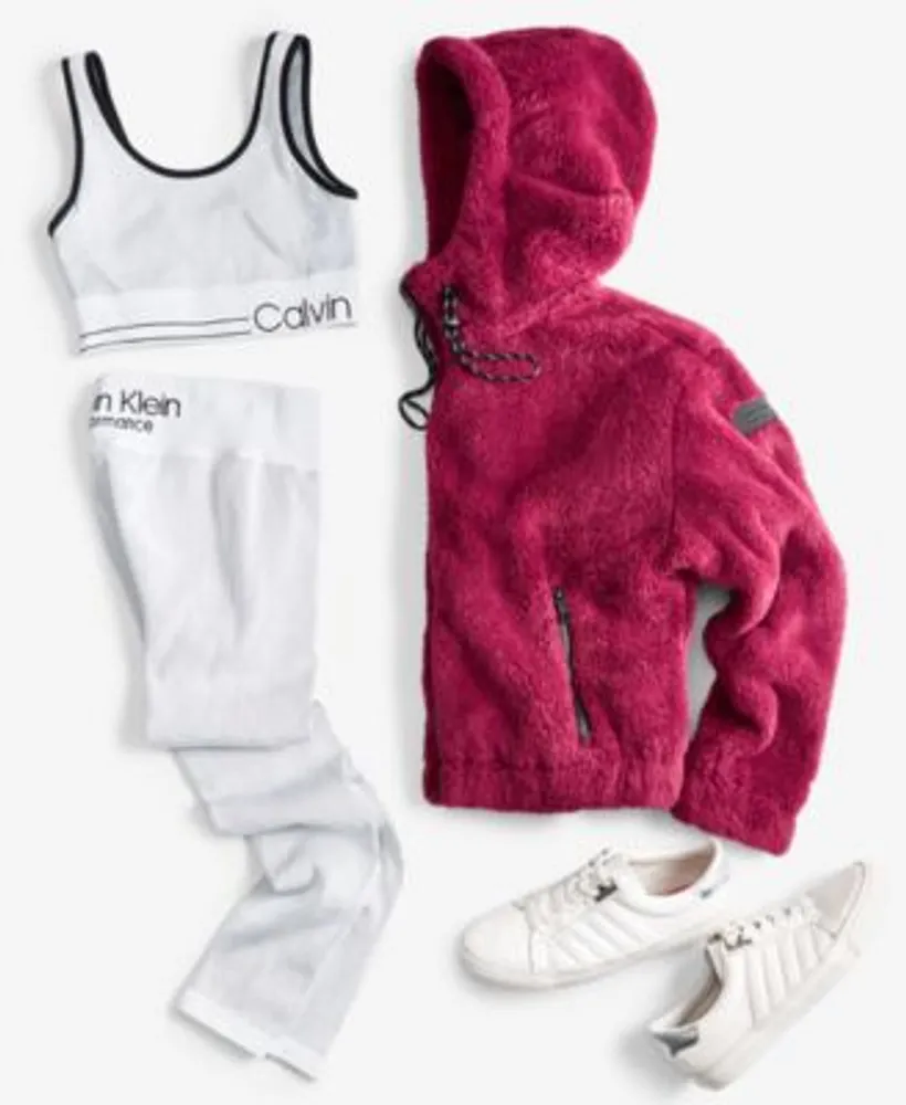 Calvin Klein Performance Womens Medium Impact Sports Bra Hooded Jacket 7 8 Leggings