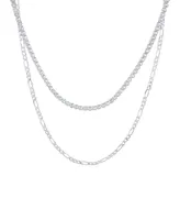 And Now This Double Row Chain with Cubic Zirconia Tennis Necklace and Clip Chain Necklace