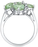 Green Quartz (3-7/8 ct. t.w.) & Diamond (1/20 ct. t.w.) Ring in Sterling Silver