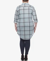 White Mark Plus Plaid Tunic Top