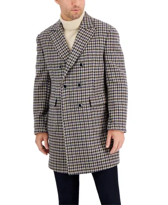 Tallia Men's Wool Slim-Fit Double-Breasted Overcoat