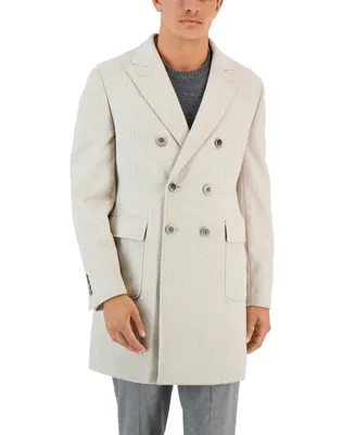 Tallia Men's Wool Slim-Fit Double-Breasted Overcoat