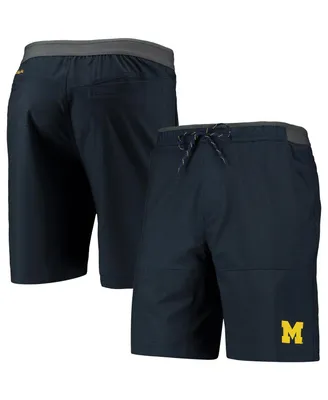 Men's Columbia Navy Michigan Wolverines Twisted Creek Omni-Shield Shorts