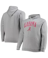 Men's Champion Heather Gray Alabama Crimson Tide Big and Tall Arch Over Logo Powerblend Pullover Hoodie