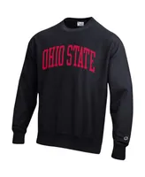 Men's Champion Black Ohio State Buckeyes Arch Reverse Weave Pullover Sweatshirt