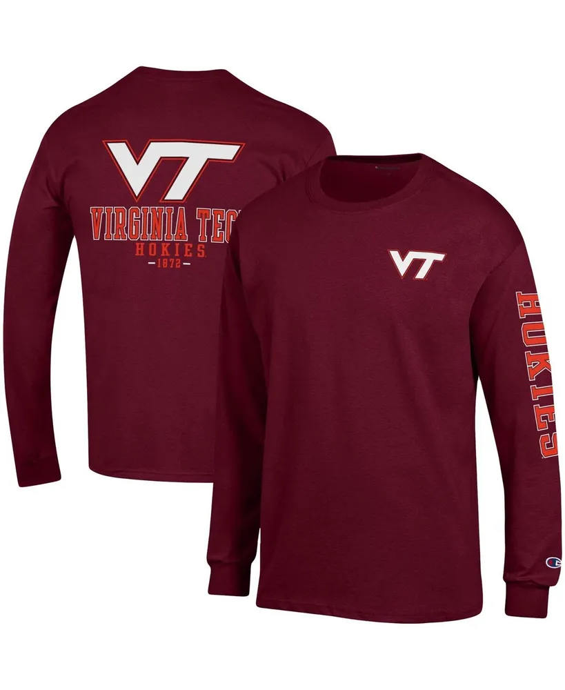 Men's Champion Maroon Virginia Tech Hokies Team Stack Long Sleeve T-shirt