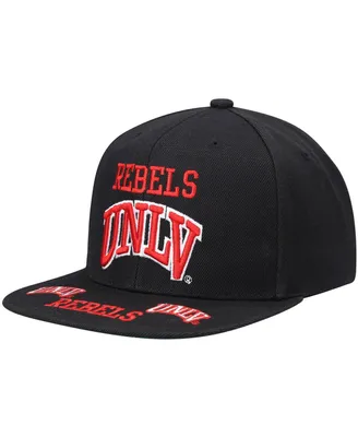 Men's Mitchell & Ness Black Unlv Rebels Front Loaded Snapback Hat