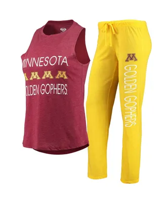 Women's Concepts Sport Gold, Maroon Minnesota Golden Gophers Tank Top and Pants Sleep Set