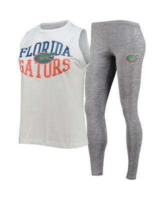 Women's Concepts Sport Charcoal and White Florida Gators Tank Top and Leggings Sleep Set