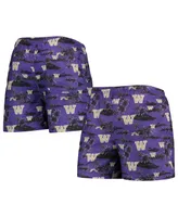Men's Foco Purple Washington Huskies Island Palm Swim Trunks