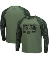 Men's Colosseum Olive and Camo Boise State Broncos Oht Military-Inspired Appreciation Raglan Long Sleeve T-shirt