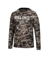 Men's Colosseum Black Iowa State Cyclones Mossy Oak Spf 50 Performance Long Sleeve Hoodie T-shirt