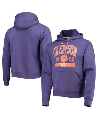 Men's League Collegiate Wear Purple Clemson Tigers Volume Up Essential Fleece Pullover Hoodie