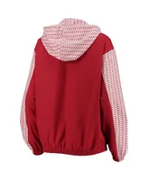 Women's ZooZatz Crimson Alabama Crimson Tide Chevron Swishy Quarter-Zip Hoodie Jacket