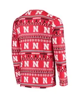 Men's Concepts Sport Scarlet Nebraska Huskers Ugly Sweater Knit Long Sleeve Top and Pant Set