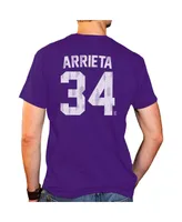 Men's Original Retro Brand Jake Arrieta Purple Tcu Horned Frogs Ncaa Baseball T-shirt