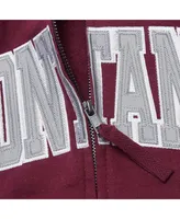 Women's Stadium Athletic Maroon Montana Grizzlies Arched Name Full-Zip Hoodie