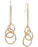 Style & Co Gold-Tone Circle Linear Earrings, Created for Macy's