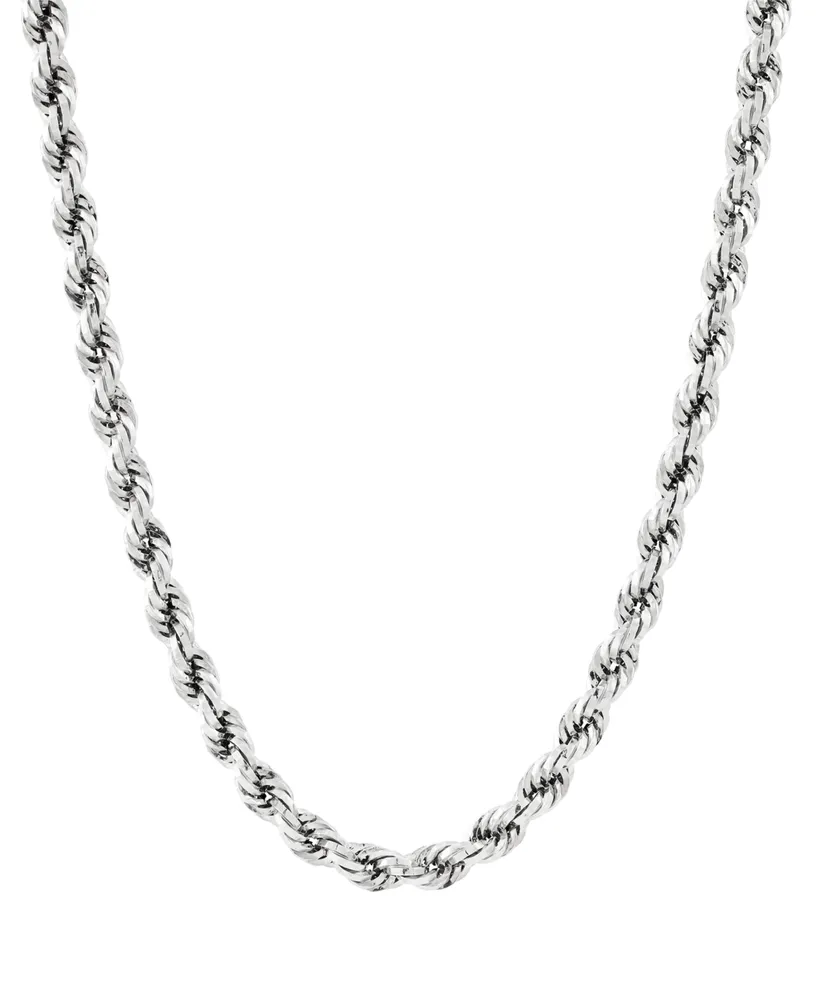 Evergreen Rope Link 24" Chain Necklace (5.3mm) in 10k White Gold